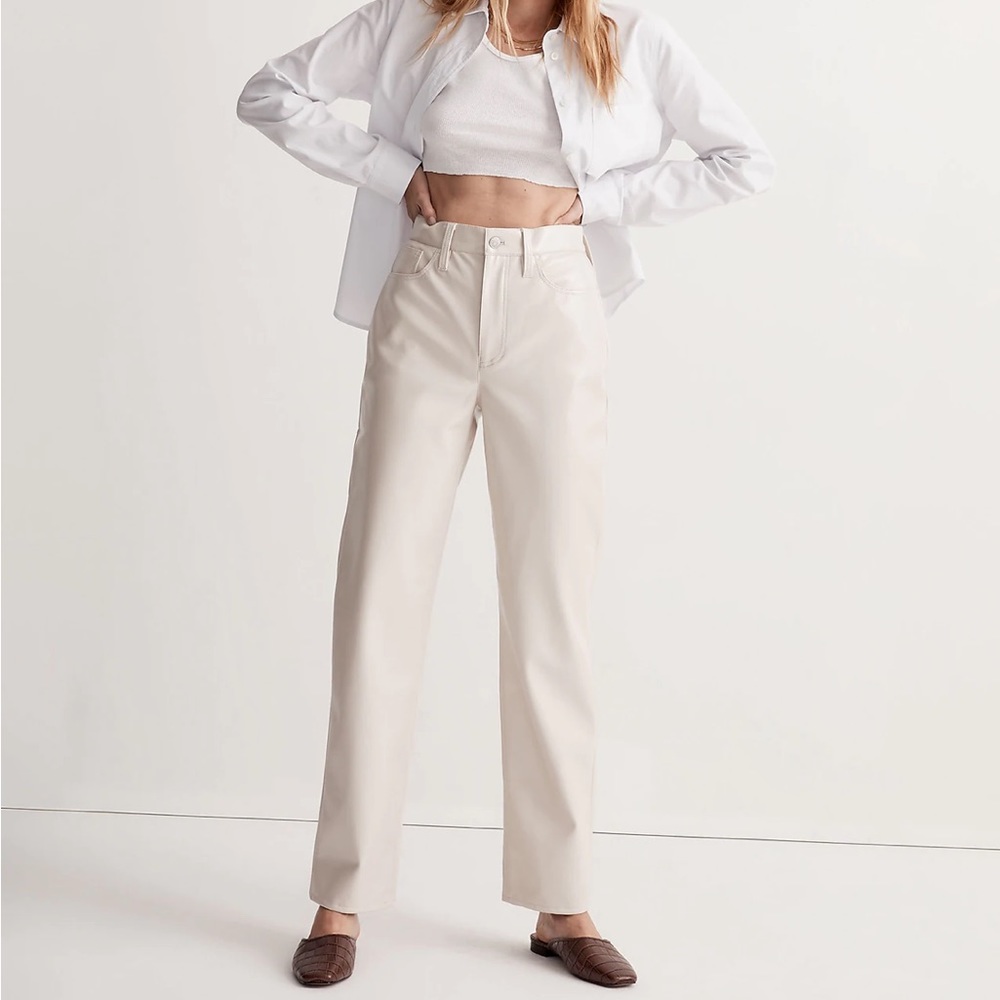 Madewell The Perfect Vintage Straight Pant: Faux Leather Edition